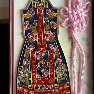 Asian Bookmark-Korean Hanbok Cultural Royal Garment; Metal with Gold Detailing